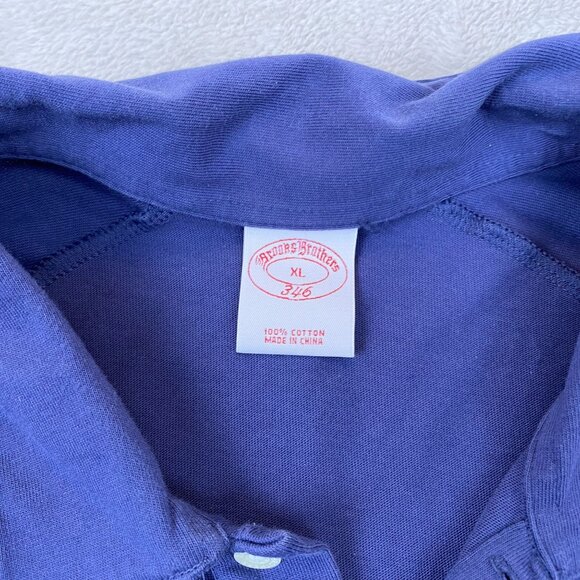 Brooks Brothers Mens Polo Shirt XL 346 Navy Blue Cotton Short Sleeve Classic - Picture 8 of 9